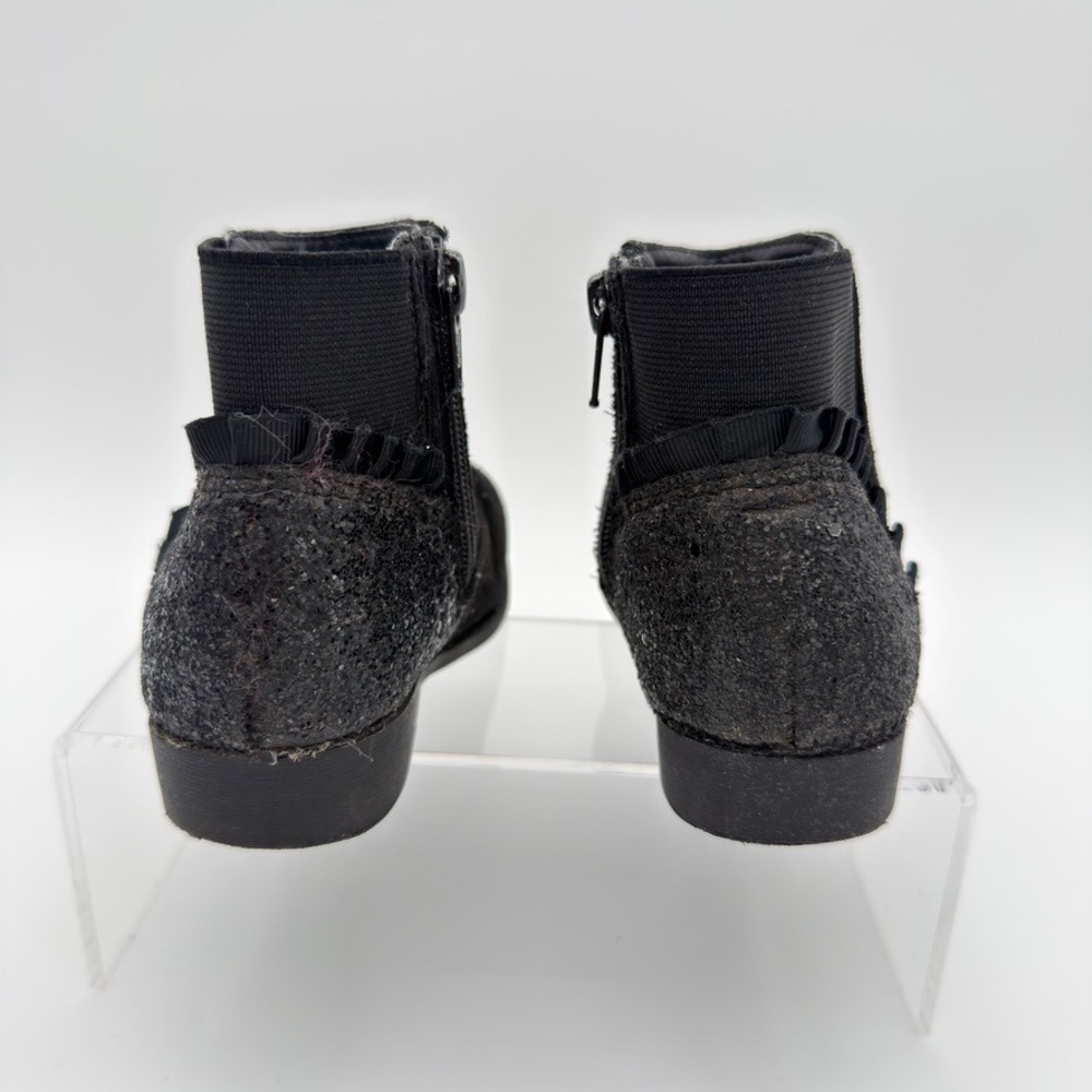 Jumping Beans Luella Toddler Girls Black Glitter Ankle Boots Side Zip Size 9M - Picture 4 of 7